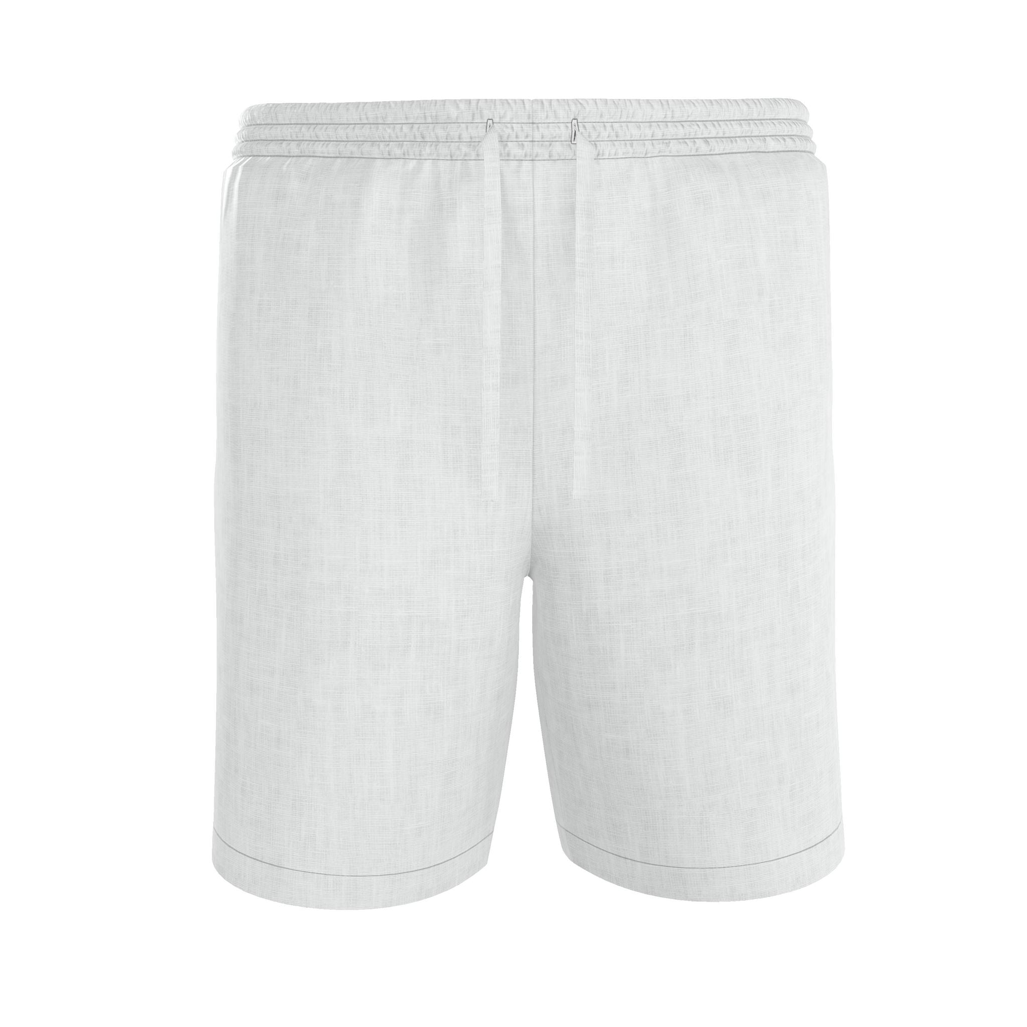 Pure White Silk/ Linen Mens Riviera Shorts