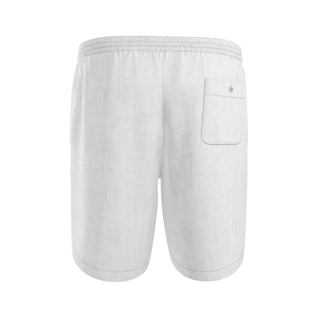 Pure White Silk/ Linen Mens Riviera Shorts