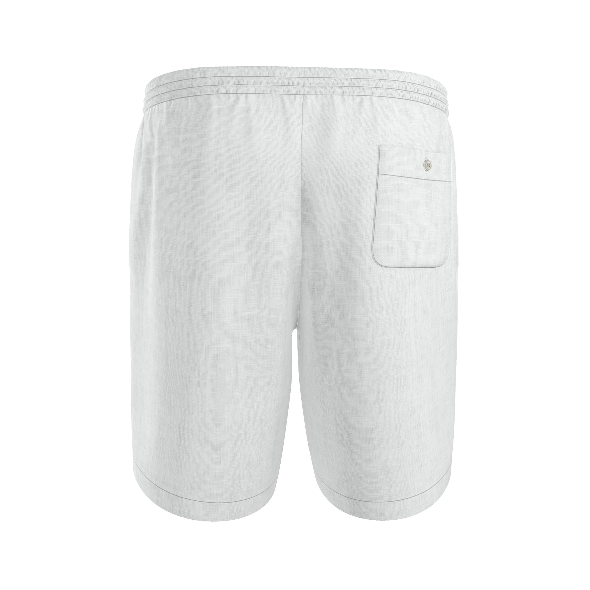 Pure White Silk/ Linen Mens Riviera Shorts