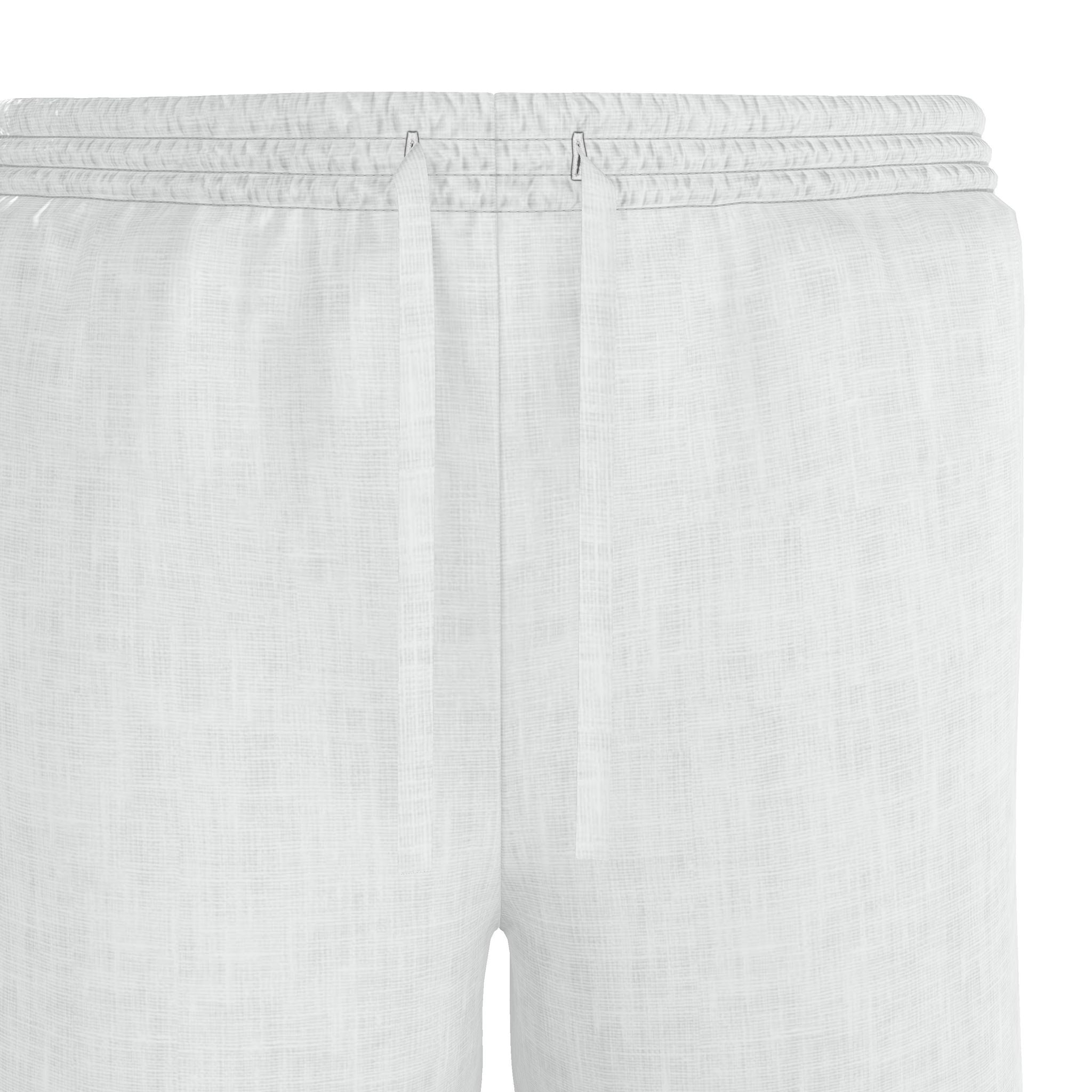 Pure White Silk/ Linen Mens Riviera Shorts