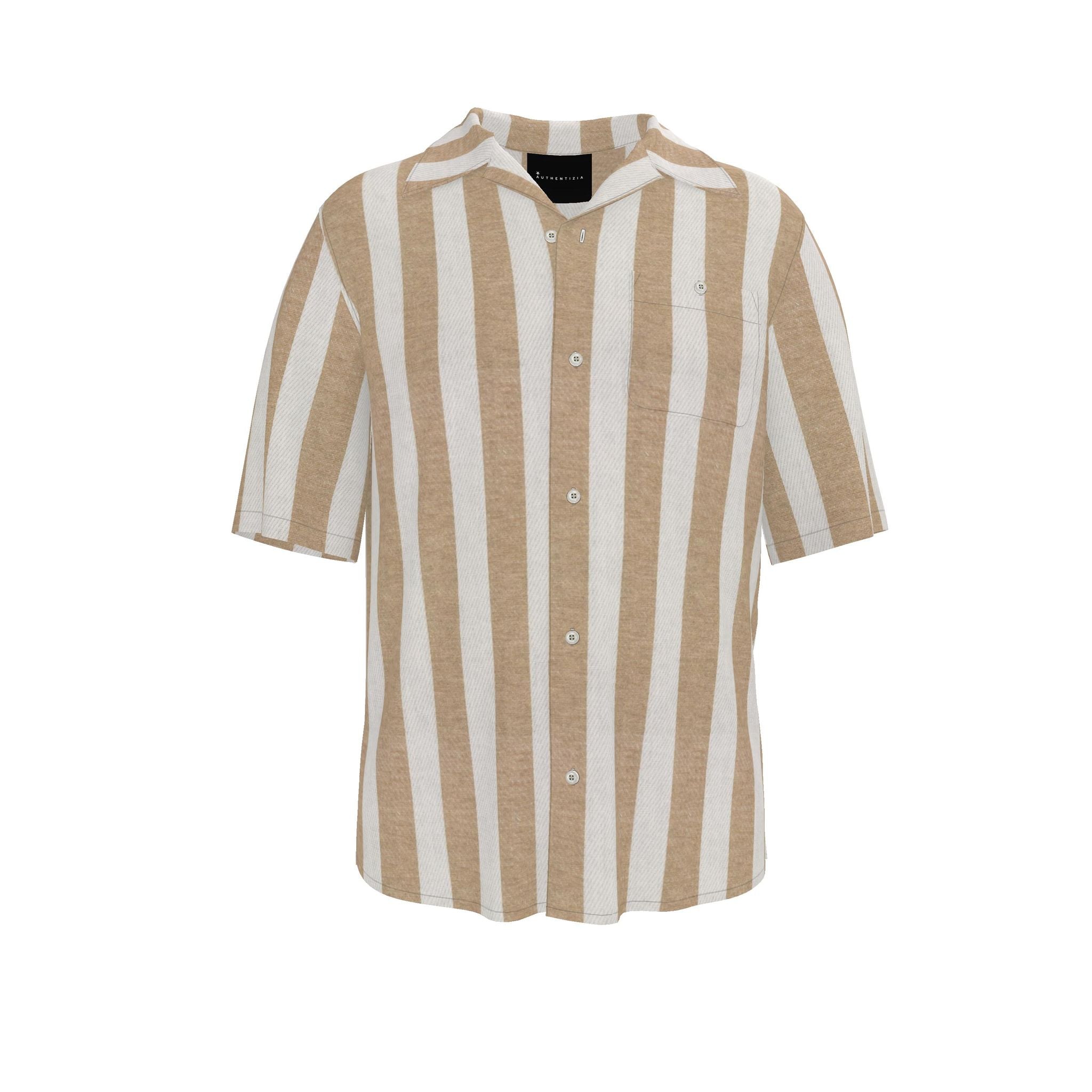 Hype Stripe Beige Mens Revere Shirt
