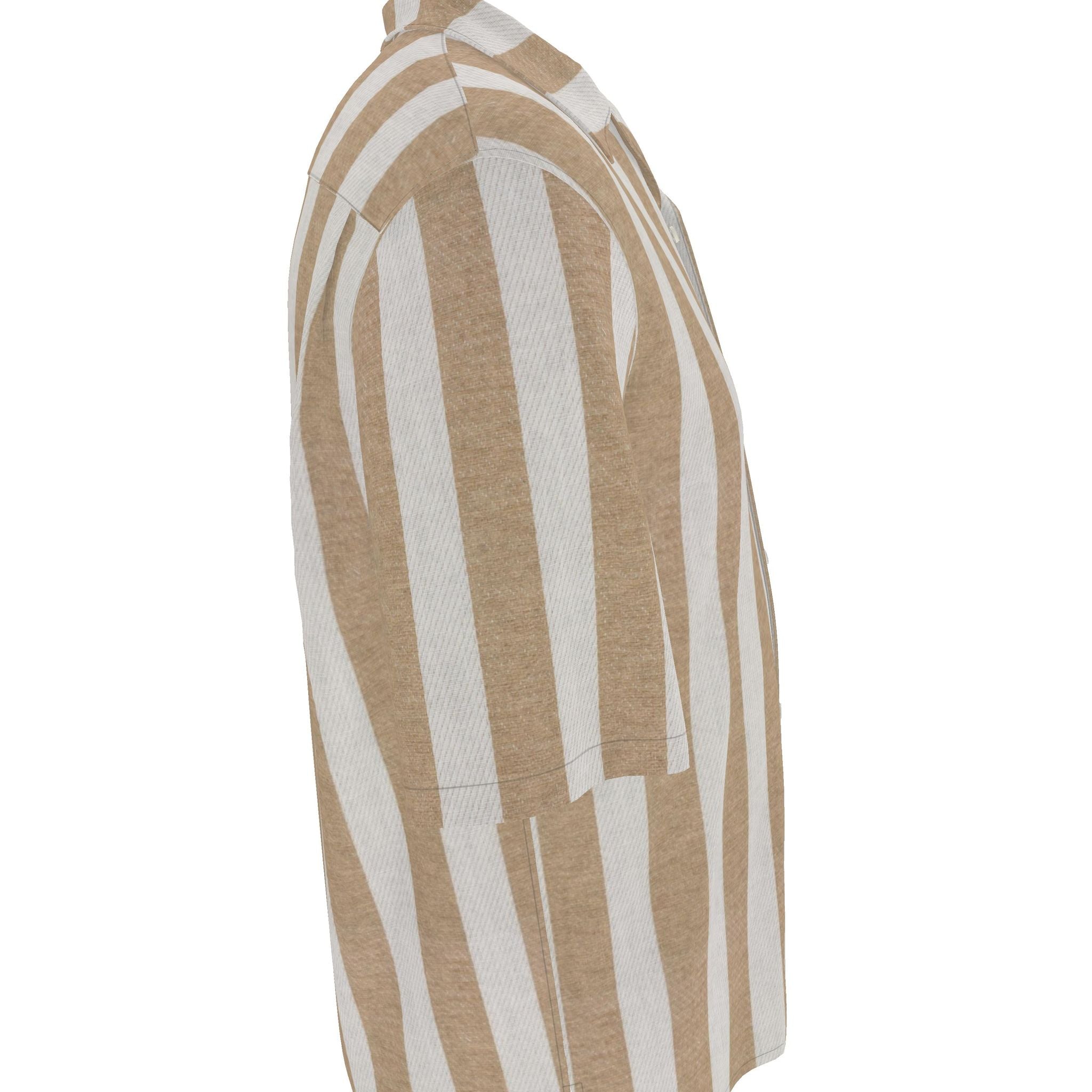 Hype Stripe Beige Mens Revere Shirt