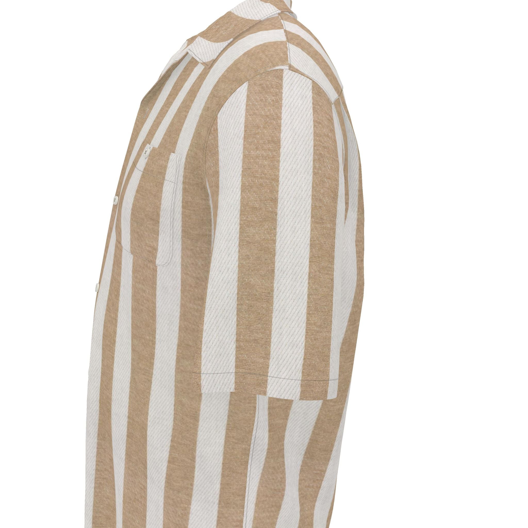 Hype Stripe Beige Mens Revere Shirt