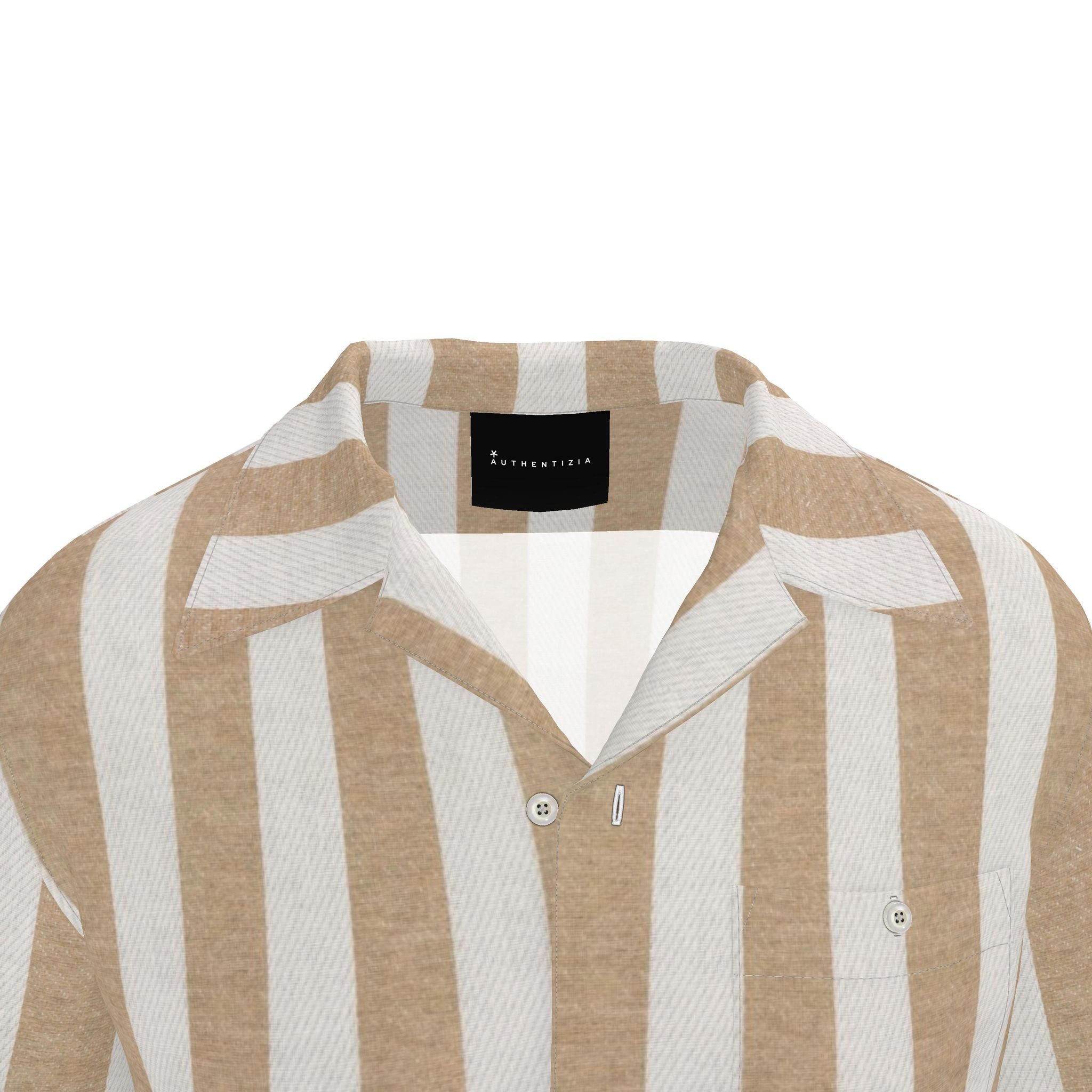 Hype Stripe Beige Mens Revere Shirt